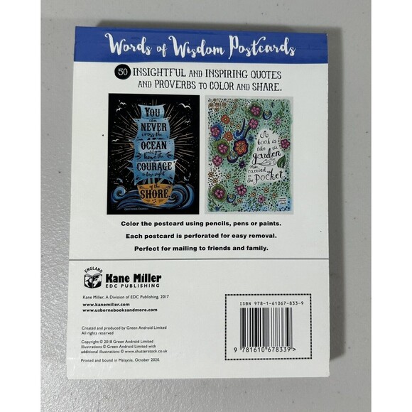 Words Of Wisdom Postcards For Inspirational Coloring Kane Miller EDC Publishing - Picture 2 of 8